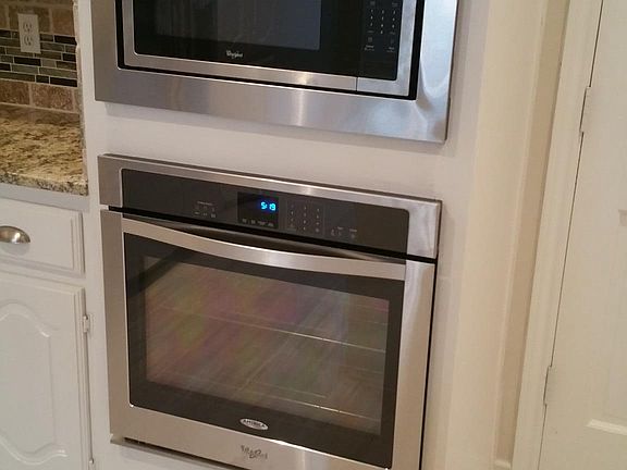 Stainless Steel oven and microwave, installed after pictures