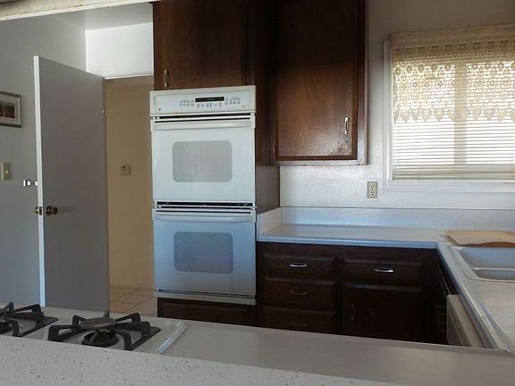 View of kitchen from dining area