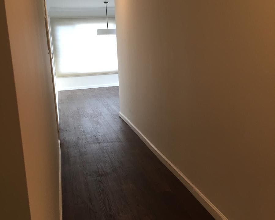 long hallway into unit