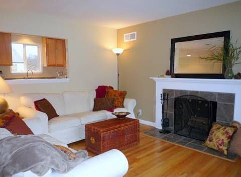 Fireplace with Tile and Mantle