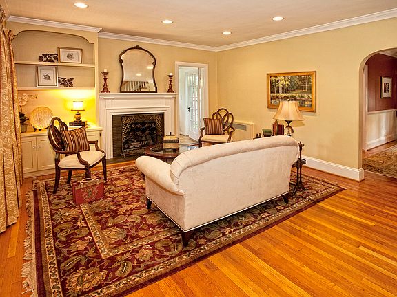 Living room with wood floors