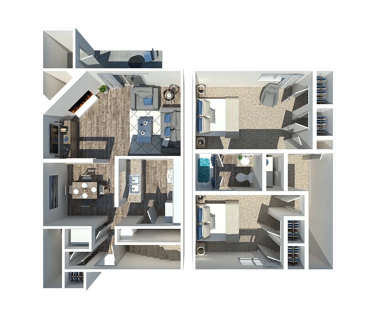 Floor plan 2 Bedroom 1.5 Bath