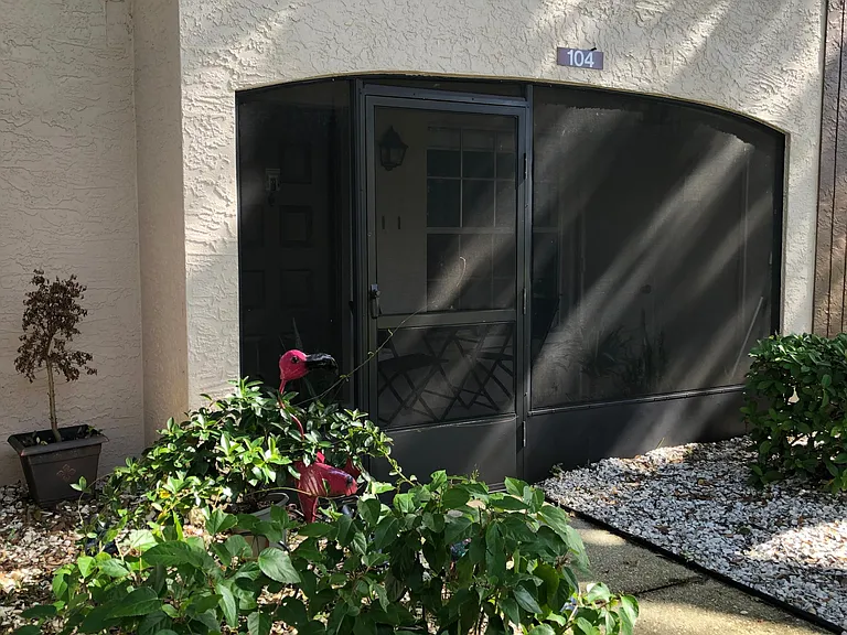 Unit 104 with screened porch