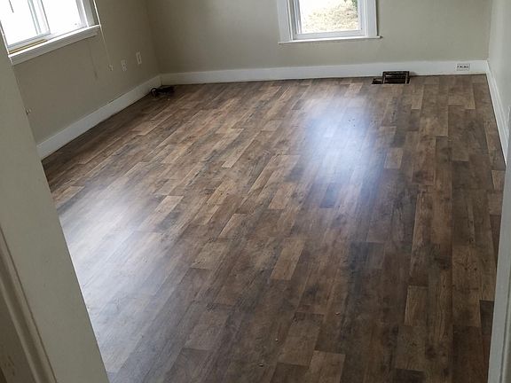 Living room with new laminated floor