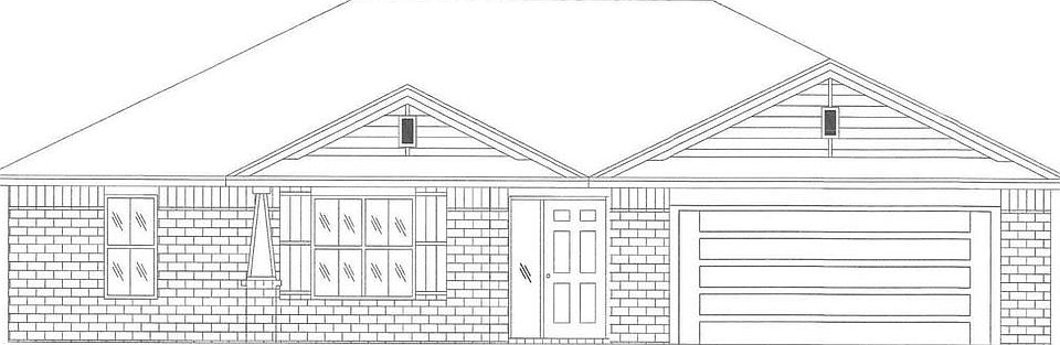 Front of this traditional ranch style will be bricked and the other 3 sides will have cement board siding.