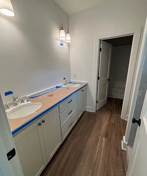 Primary bathroom with walk in closet