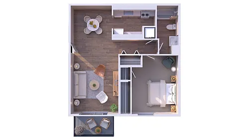 Floor plan 1 BR - 1 BTH