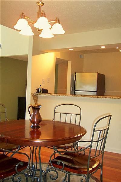 Dining area open to living area and kitchen