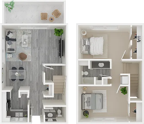 Floor plan 2 BED, 1.5 BATH RENOVATED