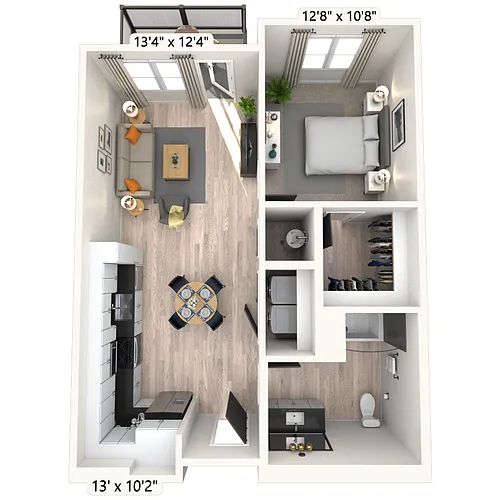 Floor plan A5 1x1 753 SF-FP