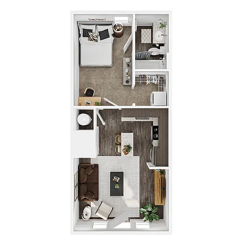 Floor plan 1BR/1BA - Alpine