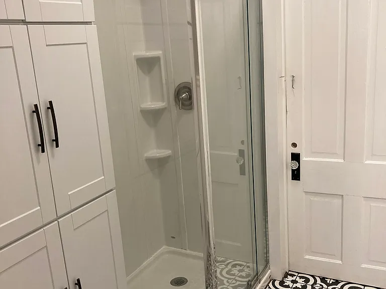 Bathroom storage and shower