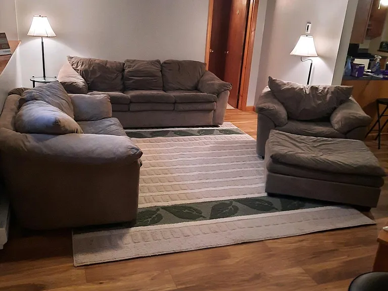 living room with furniture to show size