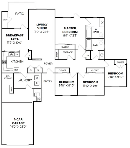 Floor plan 4 Bedroom