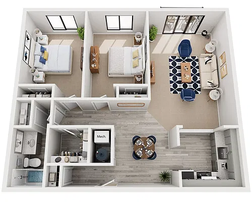 Floor plan Two Bedroom Apartment