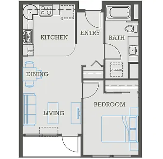 Floor plan 1 x 1 H floor plan