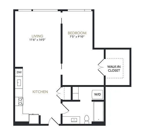 Floor plan 1X1 E