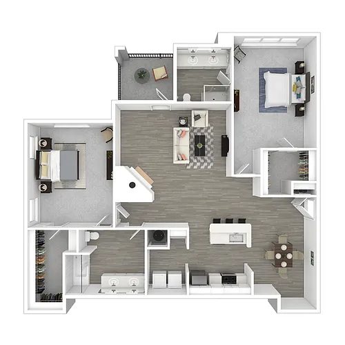 Floor plan Pinehurst | Two Bedroom |Two Bath Workforce