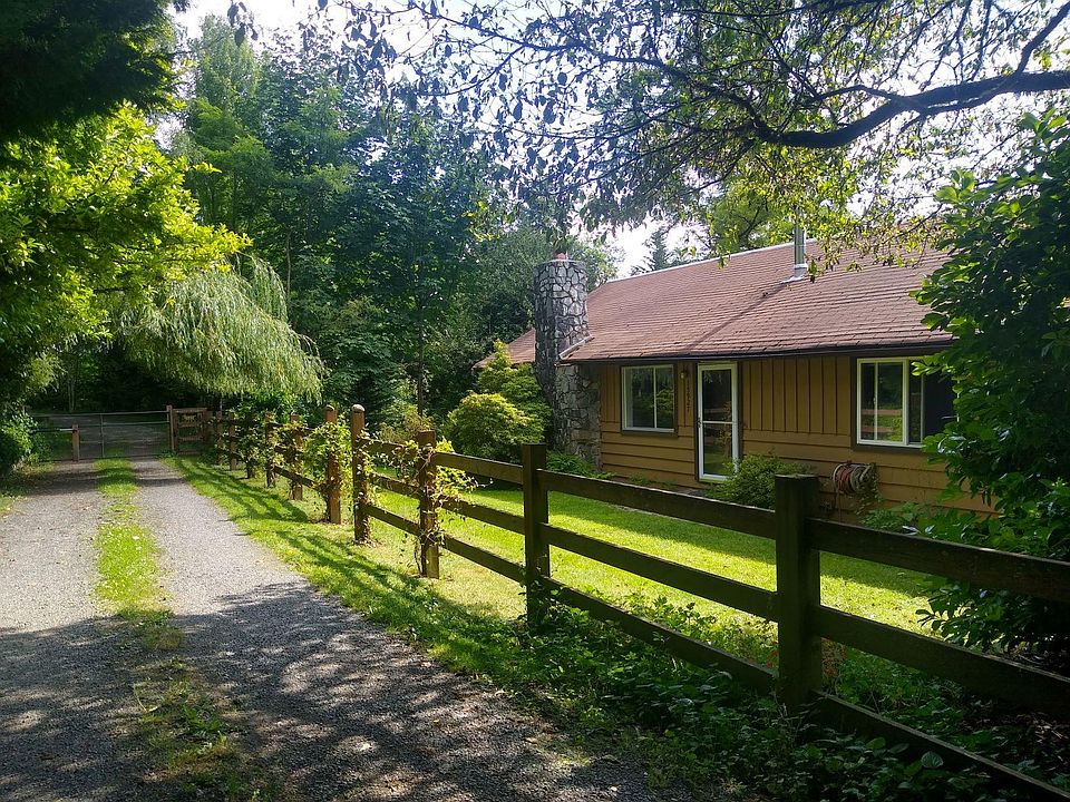 Front of House from inside fence/gate.