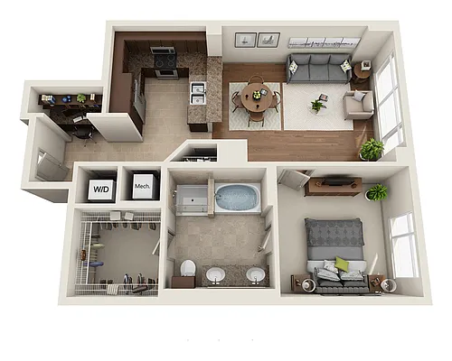 Floor plan Plan D (A1D)