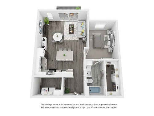 Floor plan 1x1C