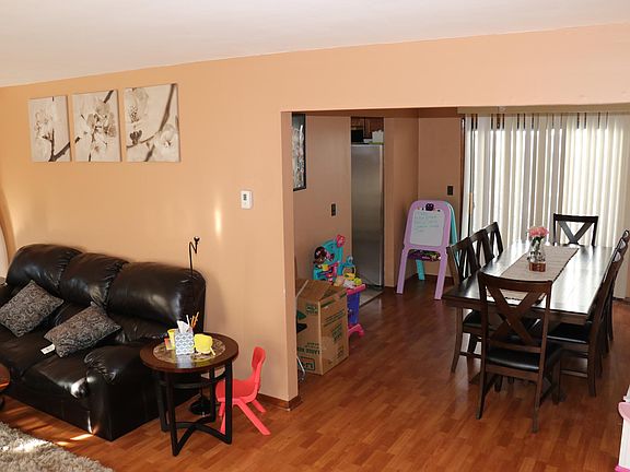 Living room into dining room