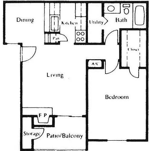 Floor plan C 1X1
