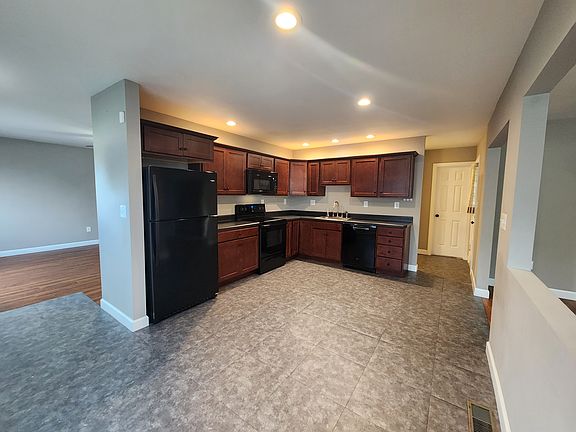 Kitchen--living room to left and family room to the right.