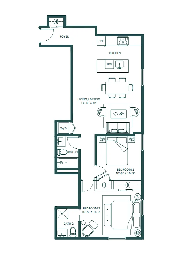 Floor plan 2-Bedroom