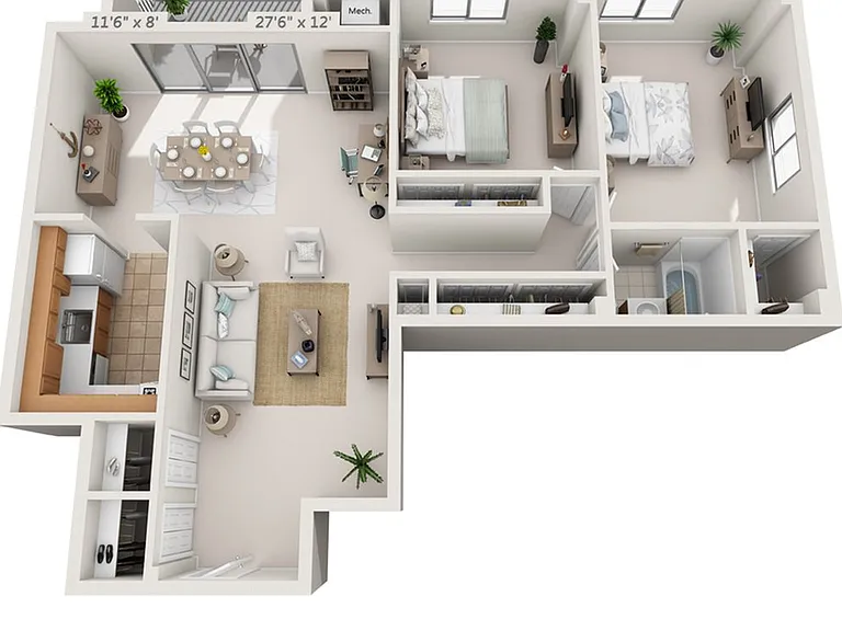 2 Bed 1 Bath - 1189 SF 2 Bed 1 Bath - 1189 SF