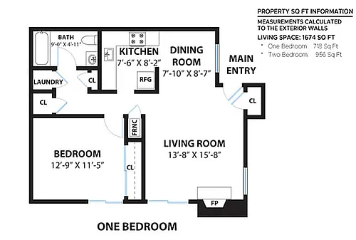 Floor plan One Bedroom