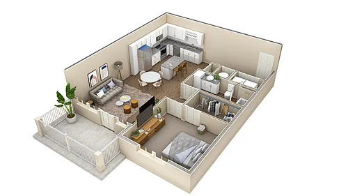 Floor plan 1 BR Vue Summit