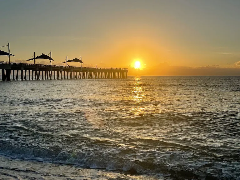 Pompano beach pier at sunrise