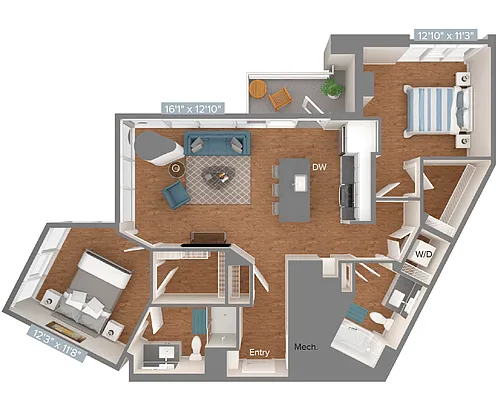 Floor plan B2-D1-1083