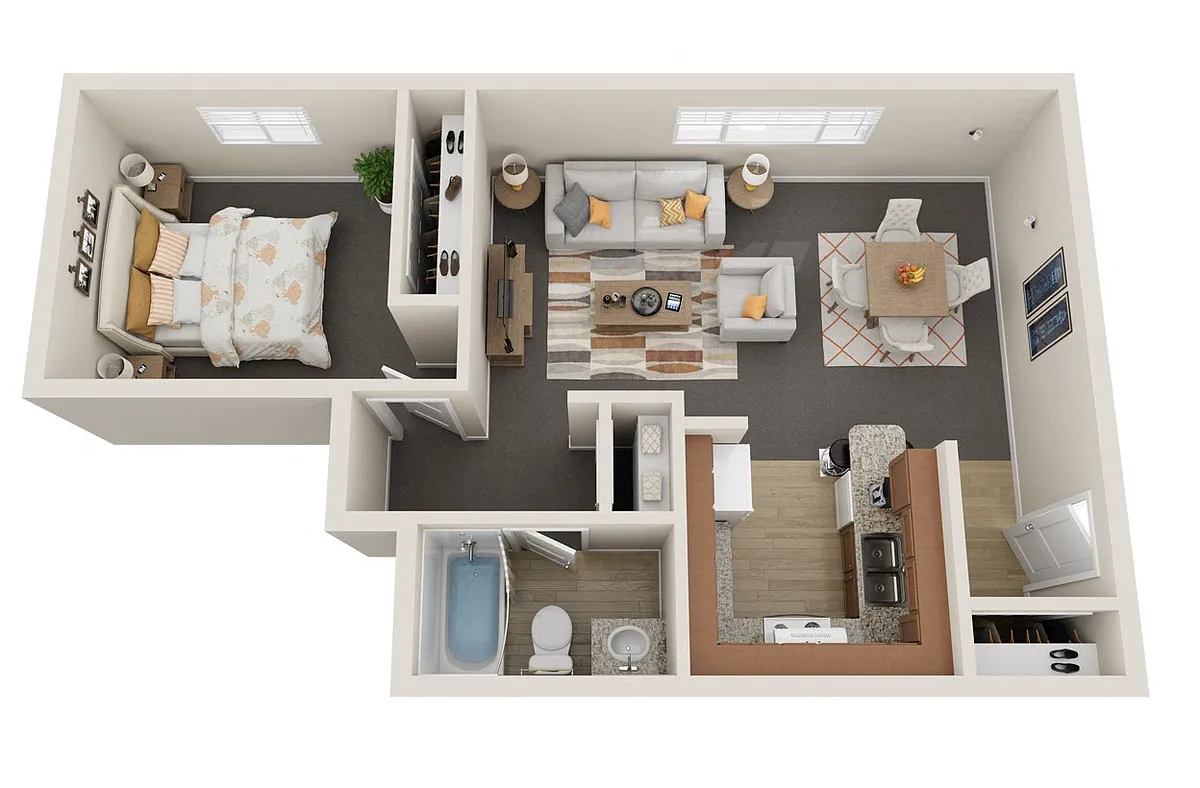 Floor plan 1 Bed / 1 Bath