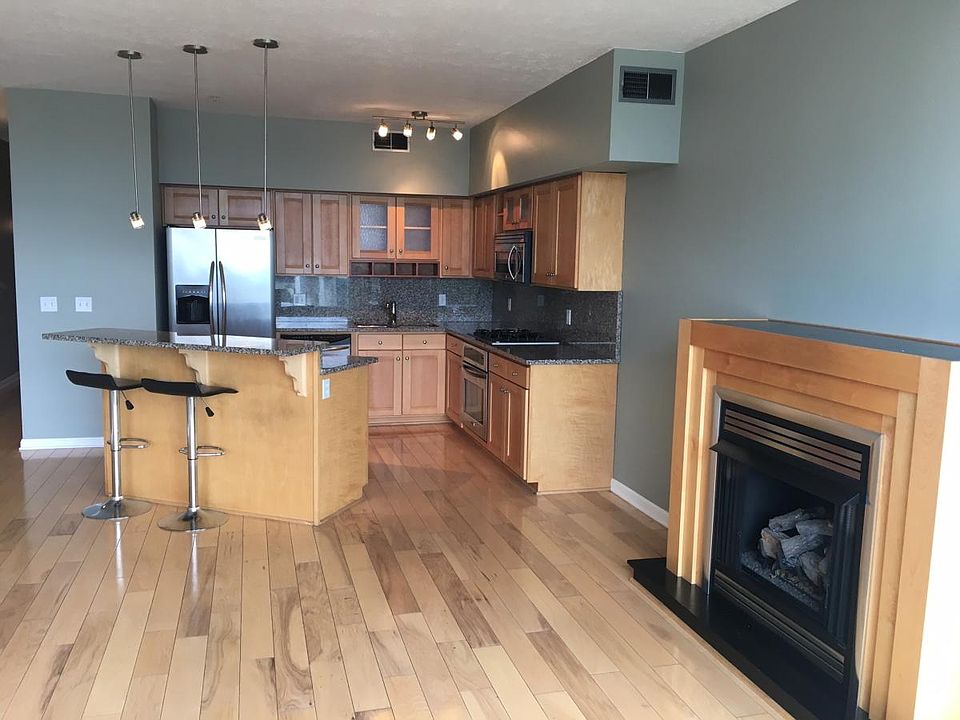 Fire place and open floor plan