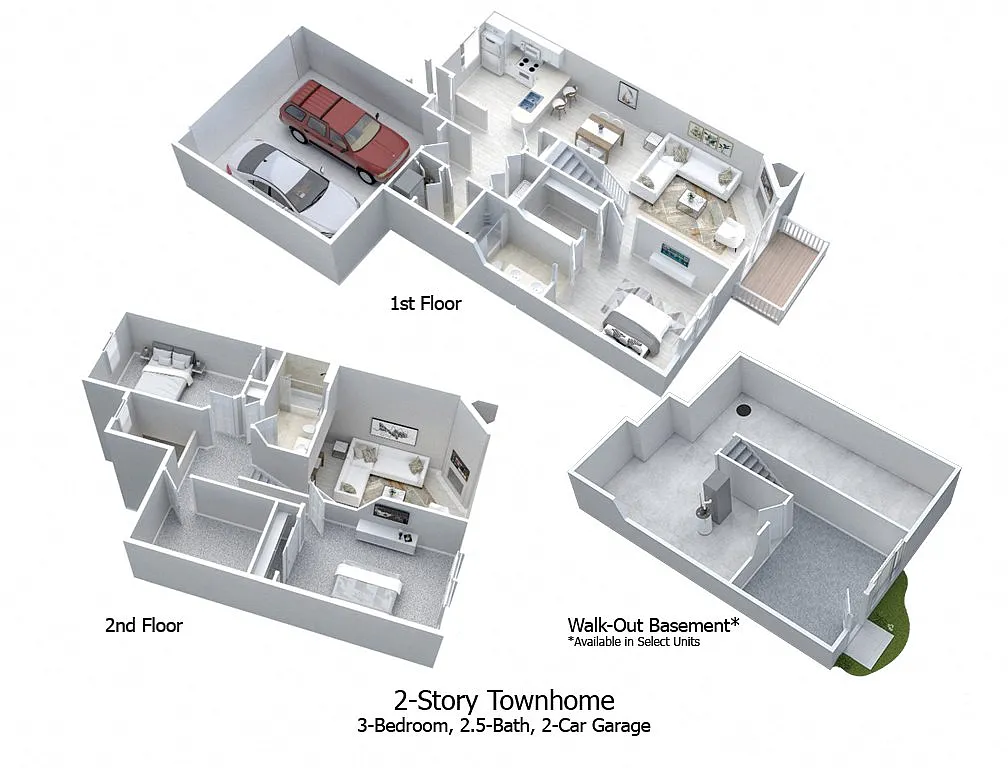 Floor plan 3 Bedroom Townhomes