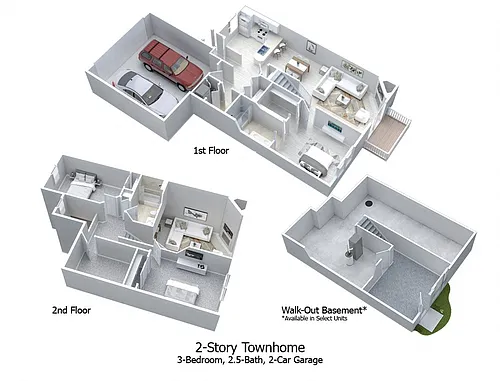 Floor plan 3 Bedroom Townhomes