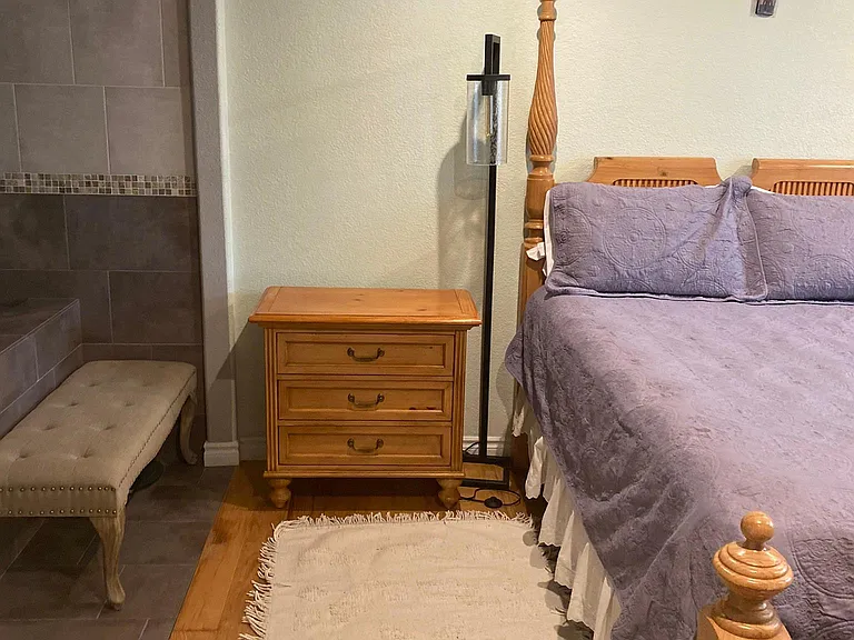 Master bedroom with bathroom