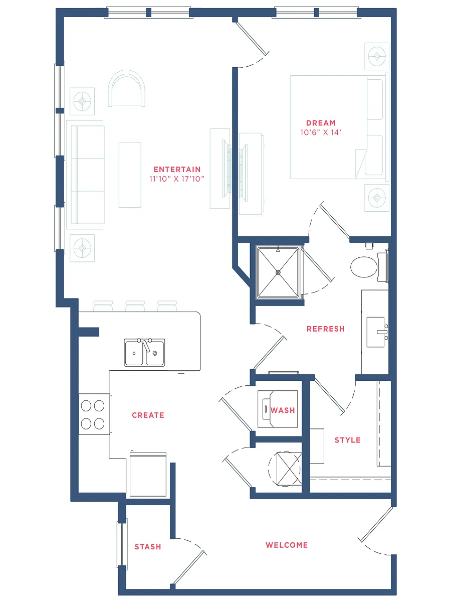 Floor plan A2 - Spacious Living Room