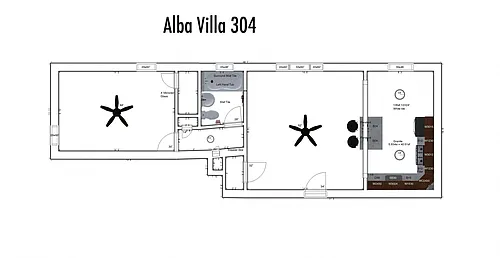 Floor plan Alba Villa 1 Bedroom 1 Bath