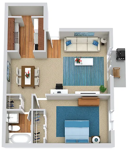 Floor plan 1 Bed | 1 Bath