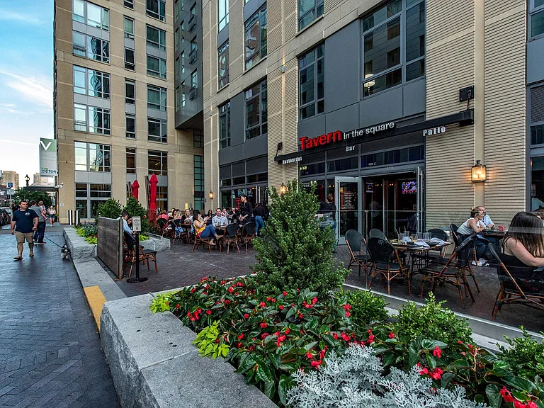 Stores, shops and restaurants all at street level