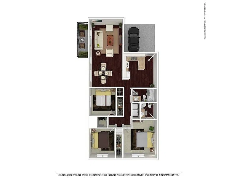 Floor plan 3 Bedroom 2 Bath