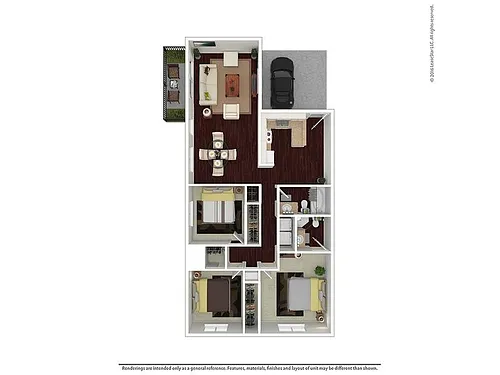 Floor plan 3 Bedroom 2 Bath