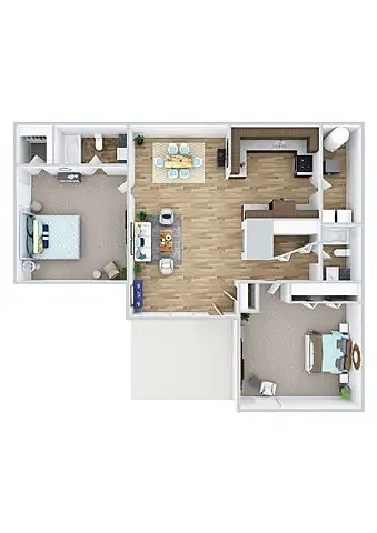 Floor plan Two Bedroom Renovated Villas