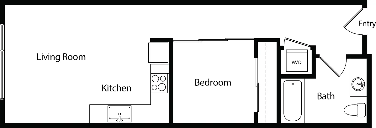 Floor plan Urban One Bedroom C