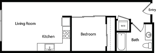 Floor plan Urban One Bedroom C
