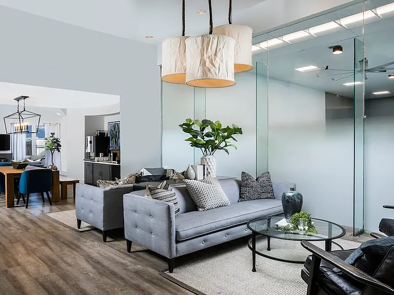 Upscale clubroom with ample seating available