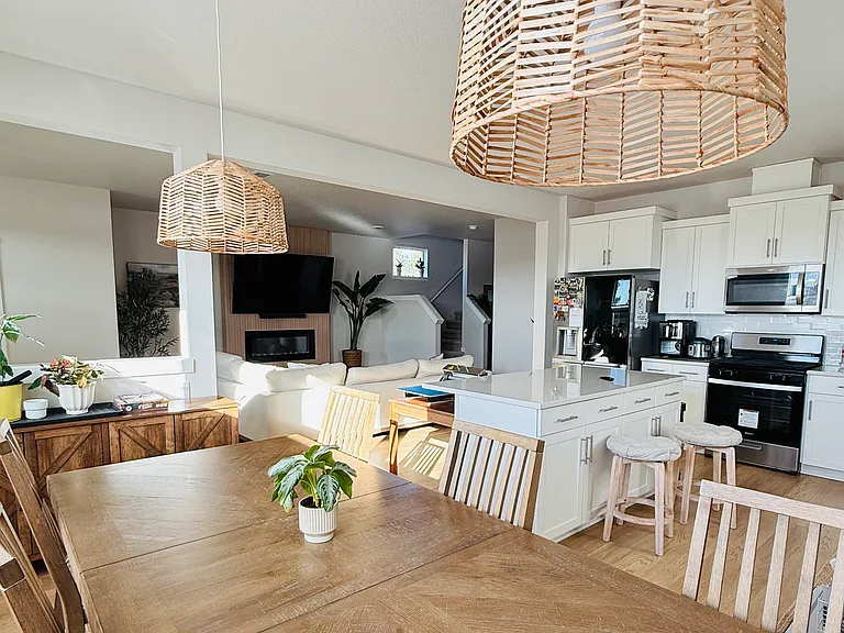 dining room and kitchen